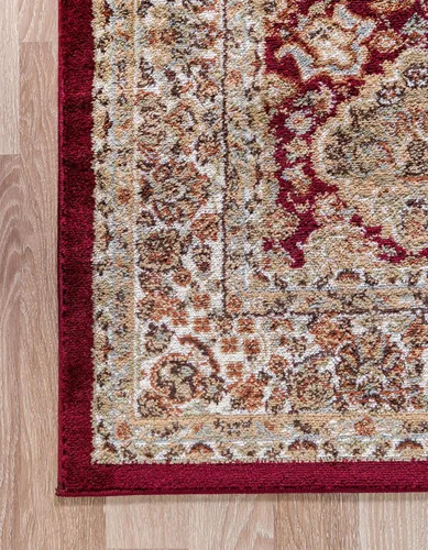Miniatura 9 de Unique Loom - Colección Voyage - Alfombra redonda tradicional oriental, marrón, Polipropileno, Marrón/Rojo