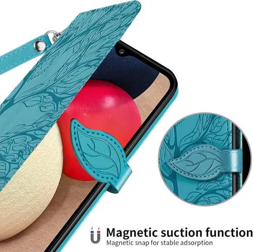 Miniatura 4 de Samsung Galaxy A03s - Funda tipo cartera con tarjetero y ranura a prueba de golpes, de piel sintética, con función atril y protección magnética