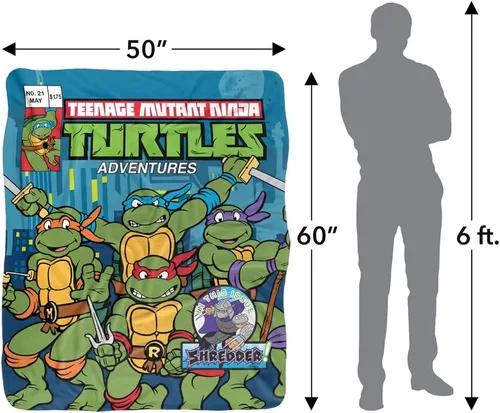 Miniatura 5 de Teenage Mutant Ninja Turtles TMNT Comic Cover No.21 - Manta de sherpa de tacto sedoso, súper suave, 50 x 60 pulgadas