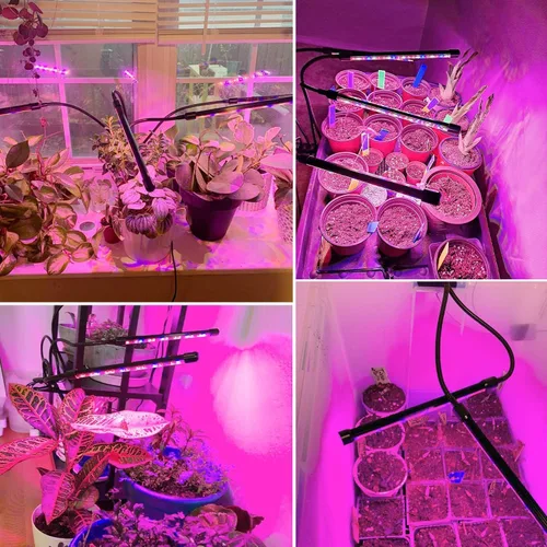 Miniatura 6 de Garpsen Luces de Crecimiento para Plantas de Interior, 2PCS 2 Cabezales Luces LED de Espectro Completo para Germinación de Semillas, 80 LEDs Luz