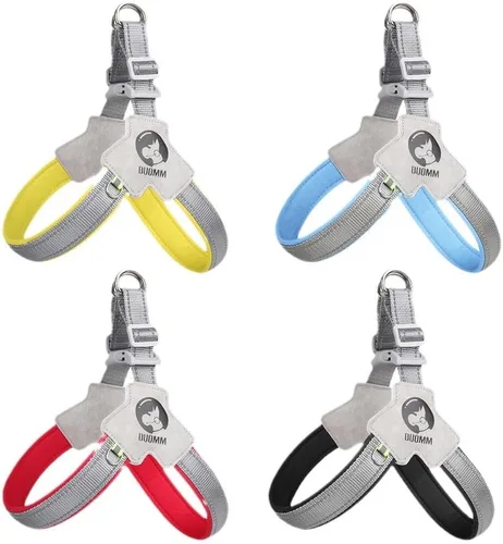 Miniatura 7 de Arnés para perro, chaleco de servicio antitirones con tiras reflectantes y asa de control, ajustable y cómodo para caminar fácilmente, rojo