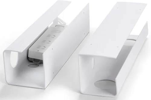 Miniatura 10 de ZhiYo Organizador de cables debajo del escritorio con canal J (4 x 15.7 pulgadas), canaleta de cables de 63 pulgadas, organizador de cables