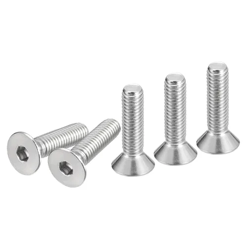 Miniatura 17 de DTGN Tornillos de cabeza plana de 3/8-16 x 5/8 pulgadas, paquete de 10 tornillos de cabeza plana hexagonal de acero inoxidable 304, rosca completa