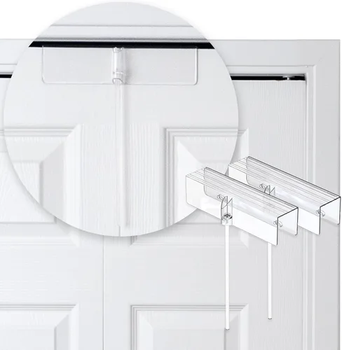 Safety Innovations - Cerradura de puerta plegable (paquete de 2) - Protección para armarios, puerta plegable a prueba de niños y mascotas -