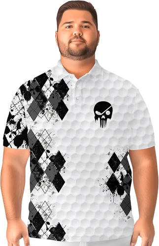 Miniatura 4 de PAGYMO Camisas de golf para hombre, con estampado divertido y loco hawaiano