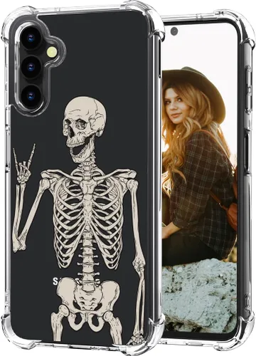 Miniatura 29 de Hungo Funda compatible con Samsung Galaxy S25 Plus/S24 Plus, diseño transparente, diseño femenino de piel femenina S24+ S25+ de astronauta