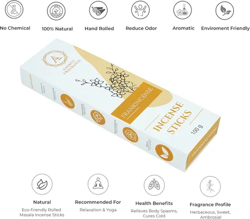 Miniatura 6 de Aakriti - Varillas de incienso Masala enrolladas a mano, 3.53 oz de aroma natural prémium orgánico (incienso)
