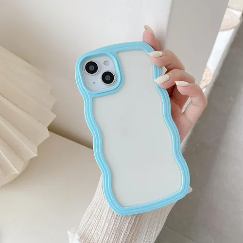 Miniatura 55 de QLTYPRI Funda compatible con iPhone 7/8/SE, bonita funda transparente con marco ondulado rizado para niñas y mujeres, funda protectora de TPU