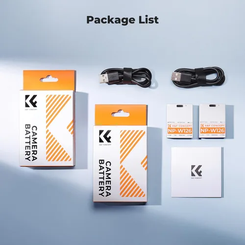 Miniatura 7 de K&F CONCEPT Paquete de 2 baterías NP-W126, USB C NP-W126S XT30III batería compatible con cámaras Fujifilm X100vi, X100V, XM5, XE5, XT30II, XT30, X