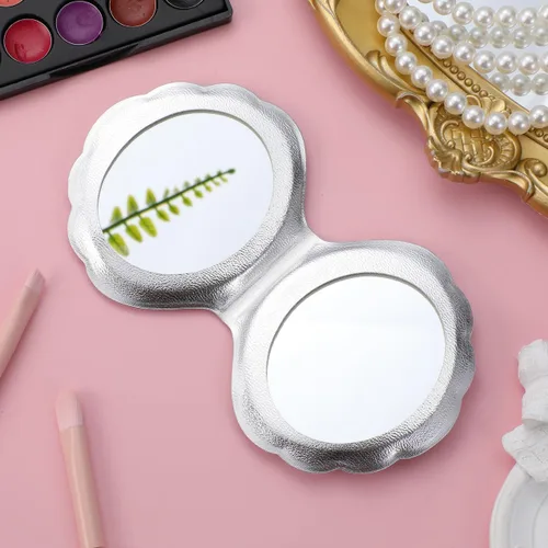 Miniatura 6 de Luxshiny Espejo de bolsillo para mujer, espejo de billetera delgado, plegable, portátil, compacto, de doble cara, plegable para maquillaje ()