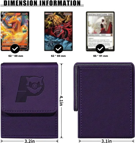 Miniatura 2 de Caja de cartas de juego para Commander Deck Box con 2 divisores, caja de almacenamiento de tarjetas para más de 100 tarjetas de una sola manga