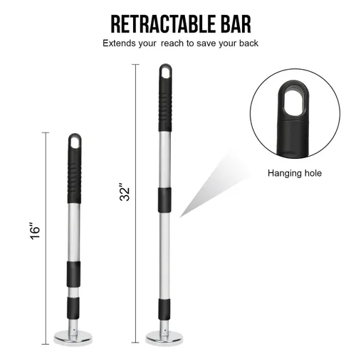 Miniatura 7 de JOYFUL&HOPEFUL Herramienta de recogida magnética telescópica de 40 libras, barra magnética extensible de 16 a 32 pulgadas para clavos, tornillos