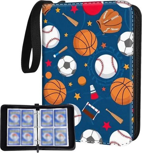 Carpeta de Tarjetas de Béisbol y Fútbol con 480 Bolsillos y 60 Fundas Extraíbles, Carpeta Portátil para Tarjetas de Baloncesto y Deportes, Álbum