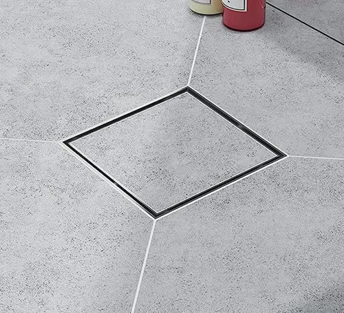 Miniatura 2 de Drenaje de ducha cuadrado, desagüe de ducha de 6 pulgadas con cubierta de inserción de azulejos 2 en 1, desagüe de suelo de ducha de acero Acero