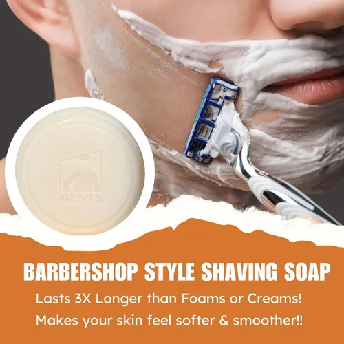 Miniatura 8 de G.B.S Jabón de afeitar para hombre 97% natural enriquecido con manteca de karité y glicerina, crea una rica forma de espuma, 3 onzas cada paquete