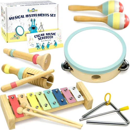 MINIARTIS Juego de instrumentos musicales para bebés – Juguetes musicales Montessori para niños pequeños de 1 a 3 años | Xilófono bohemio moderno