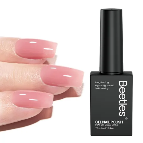 Miniatura 27 de Beetles - Esmalte de uñas de gel ultravioleta semipermanente sin HEMA de alto brillo para manicura francesa y arte de uñas, frasco a juego, blanco
