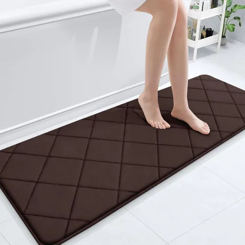 Miniatura 155 de OLANLY Tapete de baño de espuma viscoelástica de 24 x 16 pulgadas, ultra suave y absorbente, lavable a máquina, cómodo tapete de baño para suelo