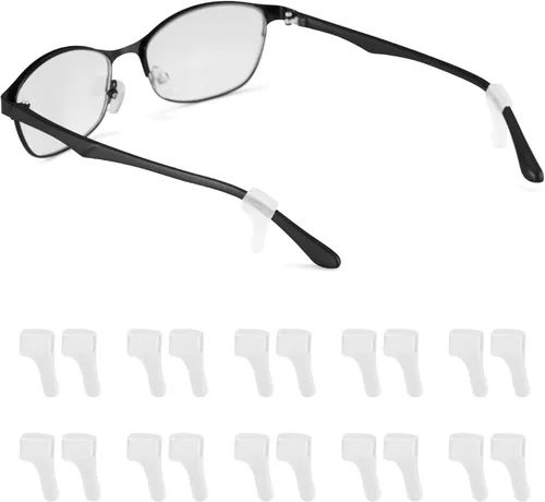 Miniatura 9 de lvvfit Ganchos antideslizantes para las orejas, retenedores de lentes de silicona para lentes de sol (negro+transparente, 10 pares)