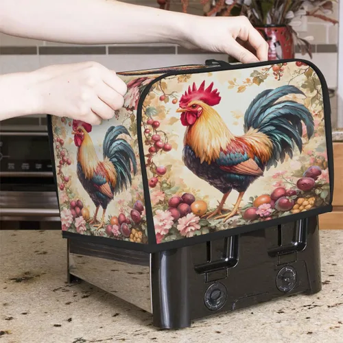 Miniatura 7 de Funda para tostadora de animales de gallo, 2 rebanadas, protección contra el polvo y las huellas dactilares, fundas para pan, fundas lavables