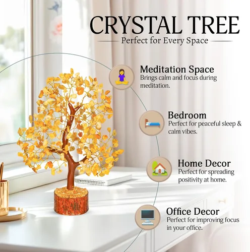 Miniatura 4 de Árbol de cristal de aventurina amarilla, piedras de chakras, árbol de la vida de cristal, cristales y piedras, regalos holísticos para mujeres