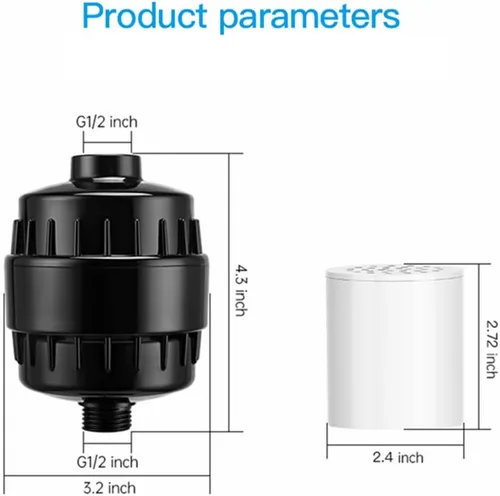 Miniatura 8 de Filtro de ducha universal de 20 etapas con filtro de agua reemplazable, cabezal de filtro de ducha de baño para agua dura, eliminación de cloro