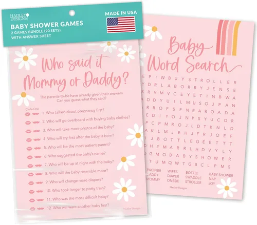 Miniatura 19 de Hadley Designs Juegos de baby shower para 25 invitados, juego de baby shower rosa para niña, juego de baby shower, juego de baby shower verdadero