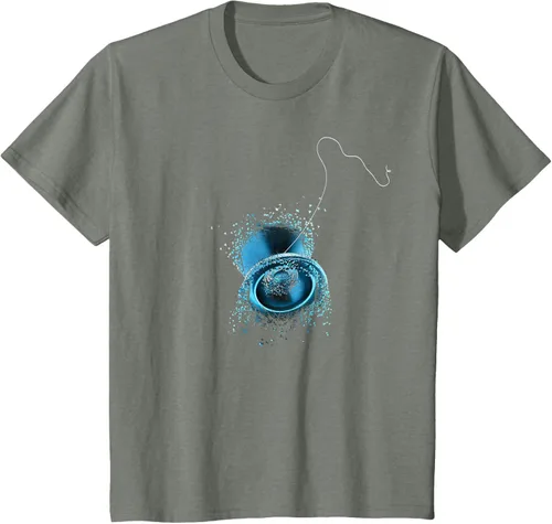 Miniatura 36 de Shattered Yo Yo - Camiseta de diseño azul impresionante, Negro, S