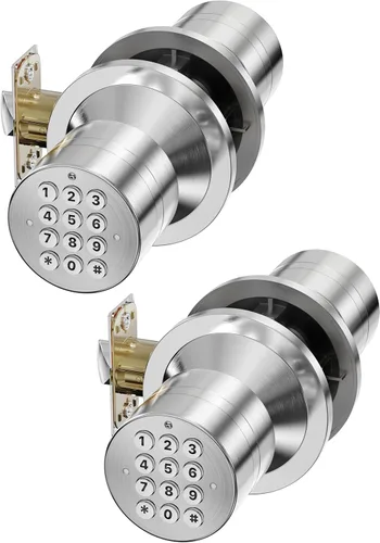Miniatura 11 de HIDALIFE Pomo de puerta con teclado, perilla de puerta con cerradura, cerradura de puerta de entrada sin llave con código para puerta delantera