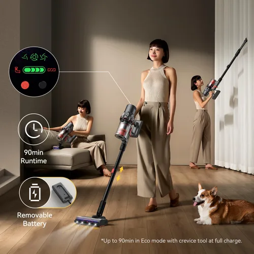 Miniatura 3 de Aspiradoras para el hogar, aspiradora inalámbrica antienredos de hasta 90 minutos con filtro HEPA, aspiradora portátil recargable inalámbrica de 590