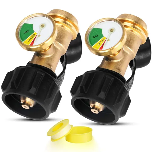 Indicador de nivel de tanque de propano para tanques de 20 libras, medidor de presión de propano con detector de fugas para parrilla de gas BBQ, RV,