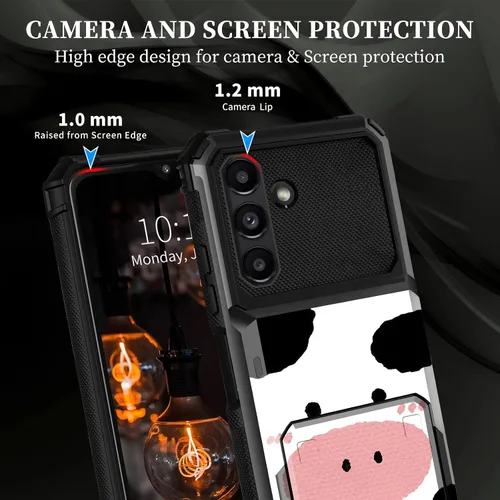 Miniatura 5 de Funda tipo cartera para Samsung Galaxy A13 5G con tapa de 5 tarjetas, tarjetero de doble capa, resistente, a prueba de golpes, TPU funda protectora
