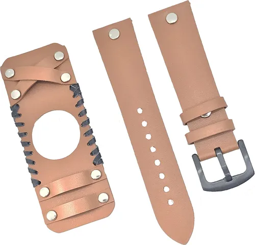 Miniatura 7 de Powerhill Correa de reloj de cuero genuino de 0.866 in, compatible con reloj estándar de 0.86 pulgadas de ancho, Galaxy Watch de 1.811 pulgadas