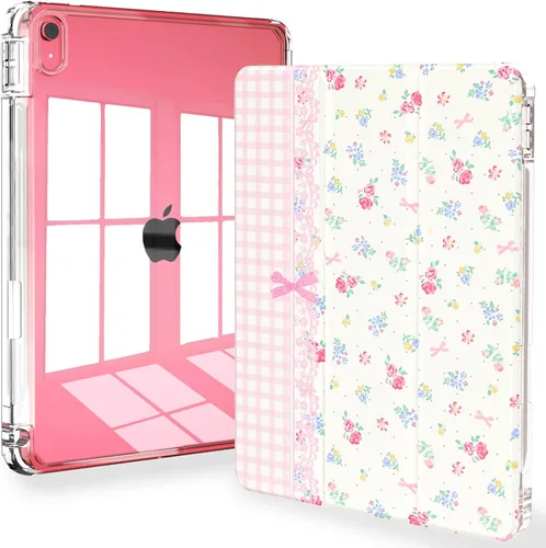 Miniatura 41 de Feams Funda para iPad (A16) 11ª generación de 11 pulgadas 2025, iPad de 10.9 pulgadas 2022, cubierta trasera transparente delgada de tres pliegues
