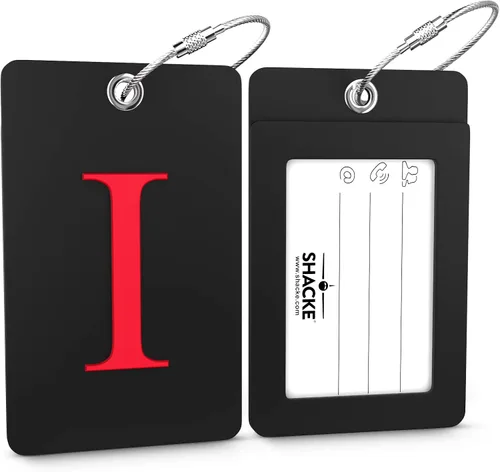 Miniatura 167 de Etiqueta de equipaje con inicial, totalmente flexible, con aro de acero inoxidable, letra G