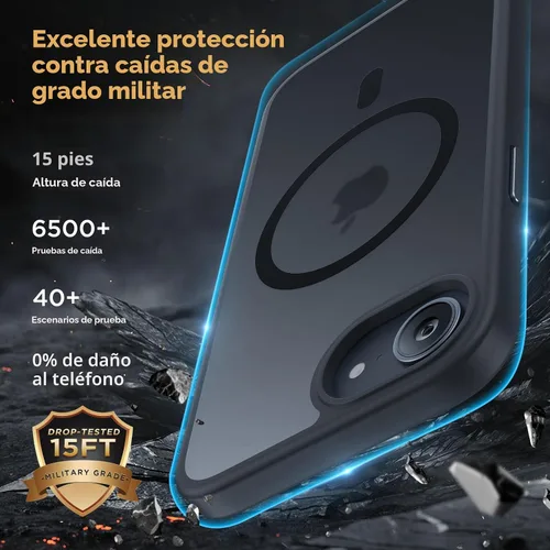 Miniatura 5 de Miracase Funda para iPhone 17e y iPhone 16e para MagSafe [con 2 protectores de pantalla de 9H+] Protección superior de grado militar a prueba
