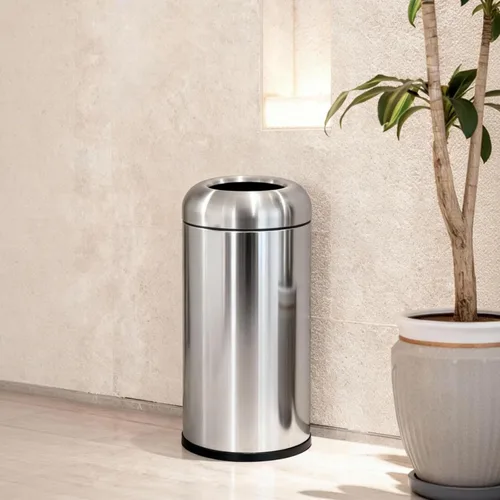 Miniatura 9 de WICHEMI - Cubo de basura comercial grande de 16 galones, cubo de basura para exteriores con tapa superior abierta para patio, cubo de basura