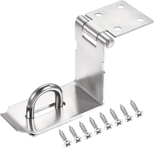 Miniatura 6 de MECCANIXITY Cerradura de acero inoxidable de 4 pulgadas de 90 grados, cierre de candado con tornillos para armario, color plateado