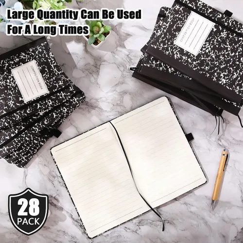 Miniatura 3 de Laumoi Paquete de 28 Cuadernos Diarios con Forro de Cuero PU A5 de Tapa Dura al Por Mayor con Rayas Universitarias de 5.5 x 8.2 Pulgadas con Soporte