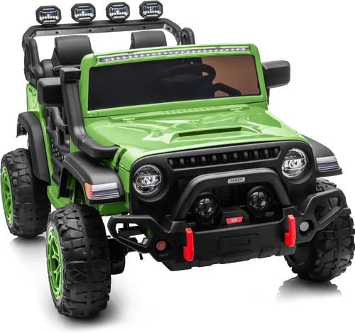 Hikiddo - Camioneta eléctrica de paseo de 2 plazas, vehículo de juguete de 24 V 4x4 para niños de 4 a 8 años con control remoto, neumáticos EVA -