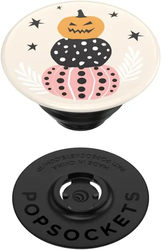 Miniatura 4 de PopSockets Agarre para teléfono con soporte expandible, adhesivo, PopSocket de Halloween - Pila de calabazas