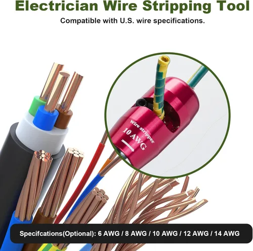 Miniatura 2 de Herramienta de pelado y torsión de cables para taladro, herramienta de pelado y torsión de cables 2025 mejorada para cortadores 6-14 AWG