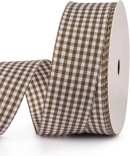 Miniatura 15 de VIVIQUEN Cinta Gingham a Cuadros Cinta a Cuadros de 1 Pulgada de Ancho Cinta de Tafetán a Cuadros 25 Yardas de Largo 100% Poliéster Borde Tejido