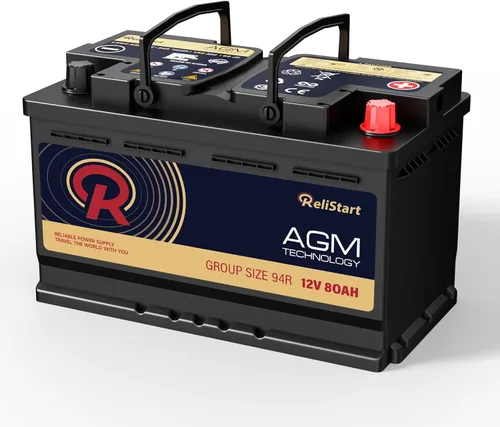 Batería AGM BCI Group 94R Batería de Coche-12V 80AH H7 Tamaño 94R Batería Automotriz, 12V Start-Stop Baterías de Coche AGM, Ciclo Profundo, 800CCA,