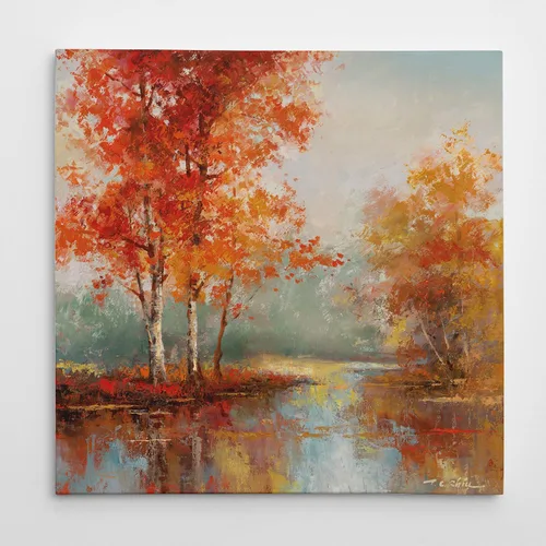 Miniatura 21 de WEXFORD HOME Cuadro Premium en Lienzo con Envoltura de Galería Floral Multicolor para Pared, Arte Abstracto Floral Romántico Moderno, Impresión