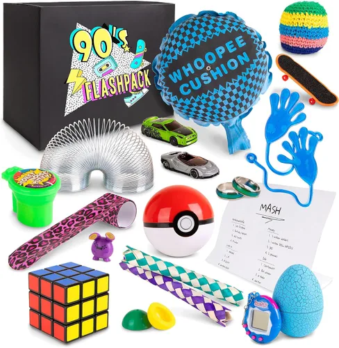 Flashpack de los 90 | Recuerda todos tus juguetes favoritos de los 1990 con esta divertida caja de regalo nostálgica | Regalo retro perfecto de los
