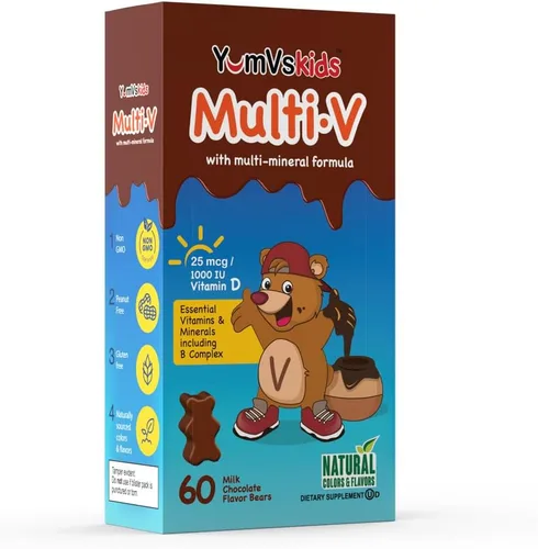 Miniatura 7 de YUM-V'S - Osos de chocolate masticables multivitamínicos para niños - Suplemento multivitamínico para niños - 16 vitaminas y minerales - Vitaminas
