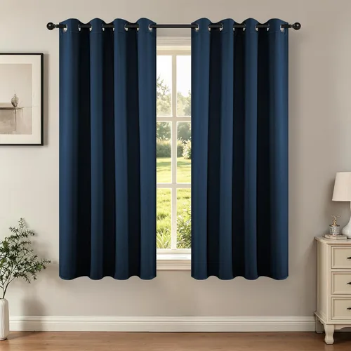 Miniatura 45 de Joydeco - Juego de 2 paneles de cortinas opacas de 63 pulgadas, 2 cortinas largas con aislamiento térmico burg, cortinas de oscurecimiento