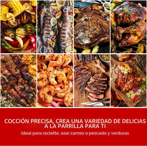 Miniatura 7 de Techwood - Parrilla eléctrica para barbacoa de 15 porciones para interiores y exteriores, diseño de doble capa, parrilla portátil extraíble de 1600W