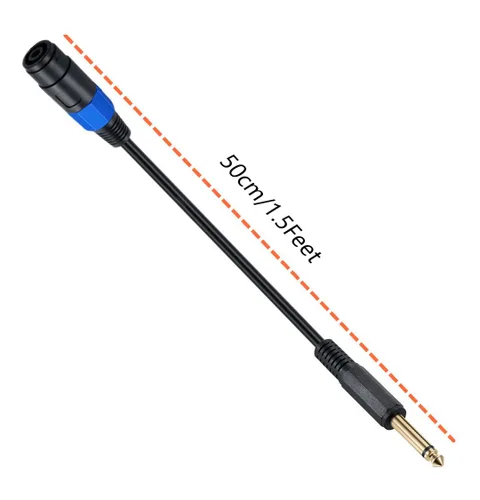 Miniatura 5 de Cable de altavoz mono 1/1.6 - 19.7 in/0.5FT Speakon a 1/4 TS Plug Adaptador de audio para altavoz DJ/PA Speakon hembra a 1/4 macho recto